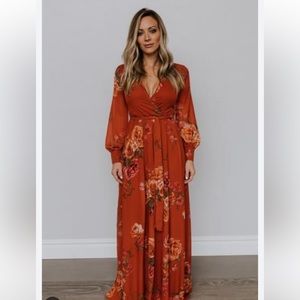 Gorgeous rust floral dress